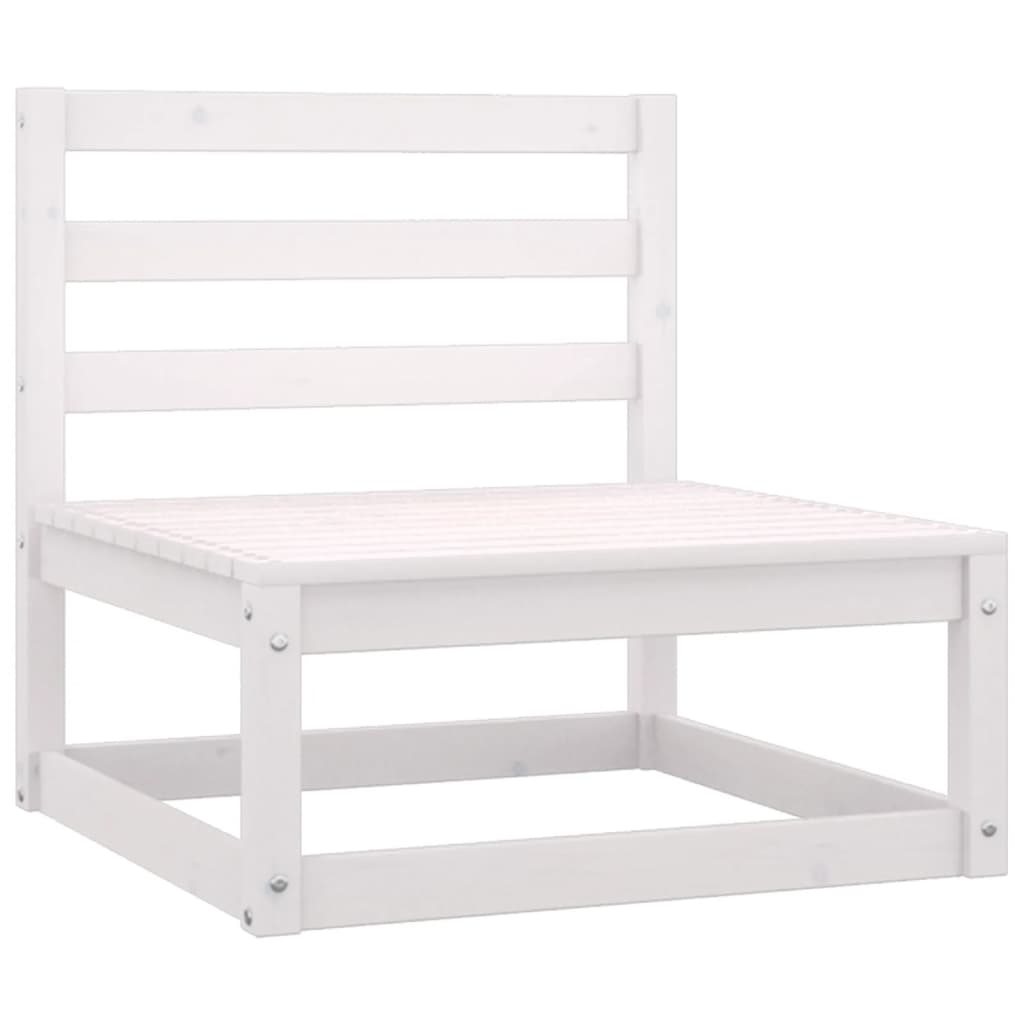 Outdoor-Sofa 4-Sitzer Weiss Massivholz Kiefer
